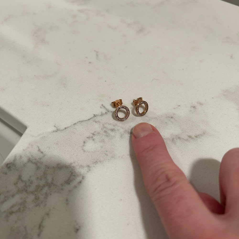 Pandora Sparkling Circle Stud Cubic Zirconia Earr… - image 6